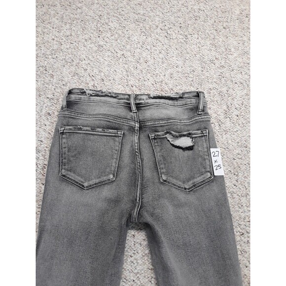 27 Flying Monkey High Rise Ankle Skinny Exposed Buttonfly Crop Fray Hem - Picture 4 of 6